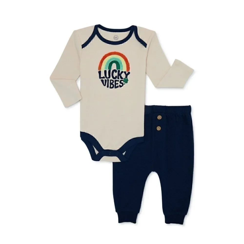 Nwt Wonder Nation Baby Boy St. Patrick Bodysuit & Pants Set, 2-Piece, Size 6-9m